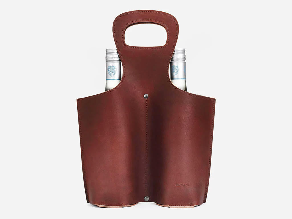 No. 566 Double Leather Wine Tote